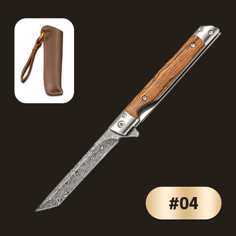🔥 Big Sale 50% OFF🔥🗡️Folding Knife with Wooden Handle for Work, Hiking & Camping ⛺ Buy 1, Get 1 Free