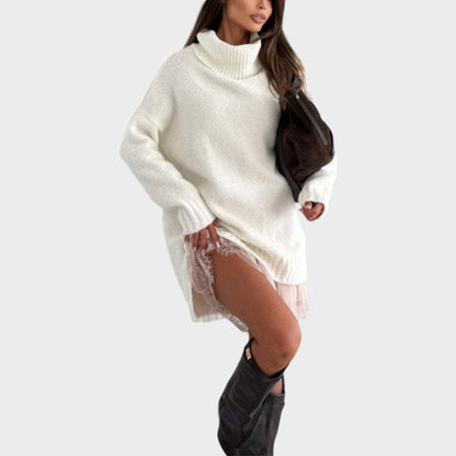 Mila | Oversized Knit Sweater & Lace Slip Dress Set