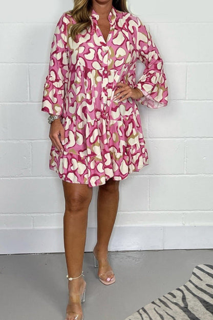 Nuevos vestidos estampados irregulares de talla grande de primavera y verano 