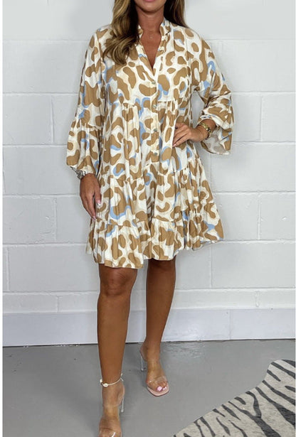 Nuevos vestidos estampados irregulares de talla grande de primavera y verano 