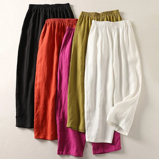 Pantalones de lino Lina | Transpirables, naturales y con estilo