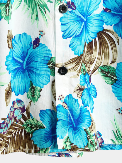 Camisa de algodón puro para hombre con estampado de estilo festivo hawaiano