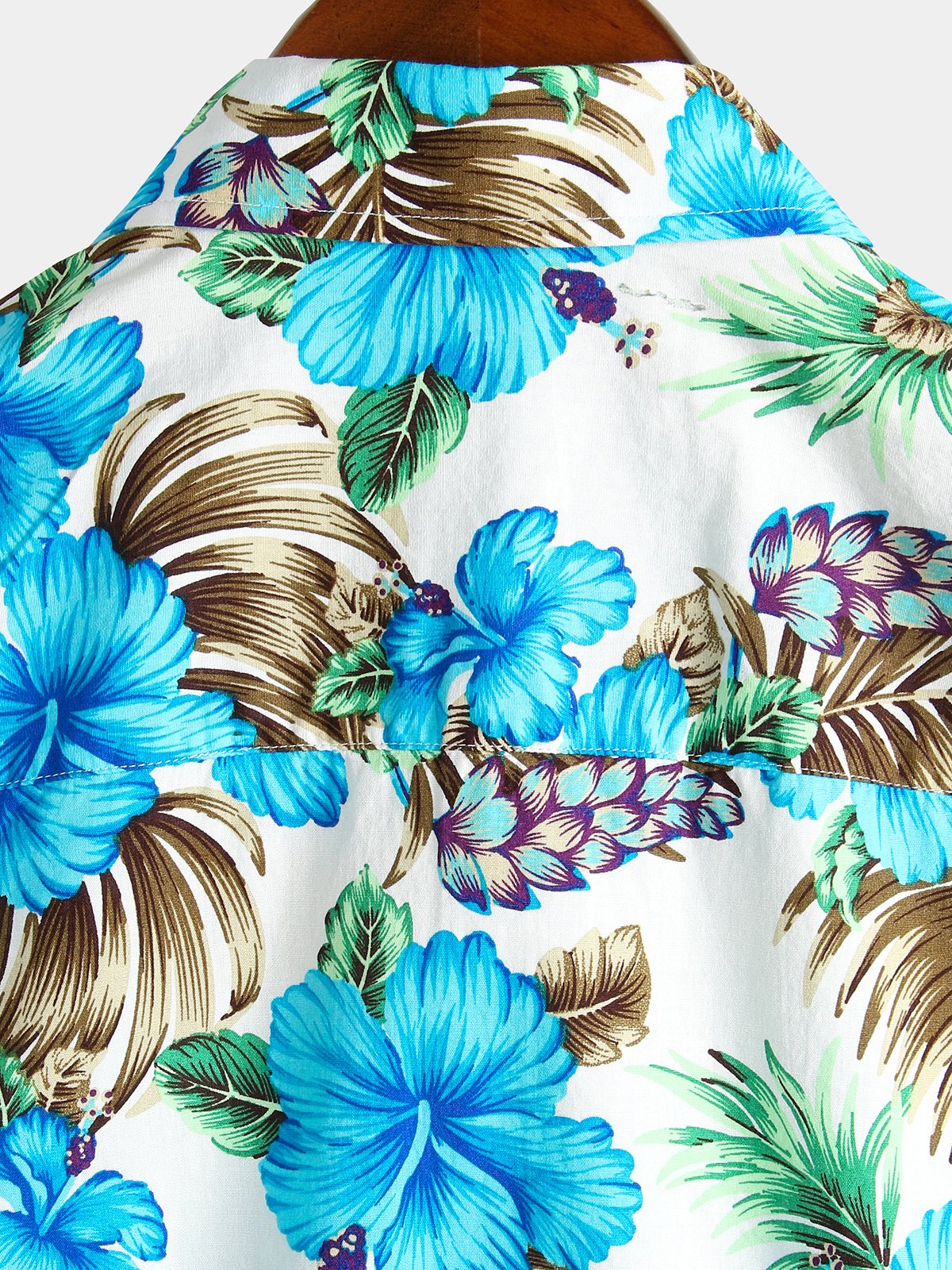 Camisa de algodón puro para hombre con estampado de estilo festivo hawaiano