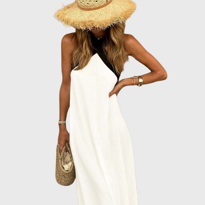 Vestido de verano con cuello cruzado para mujer 