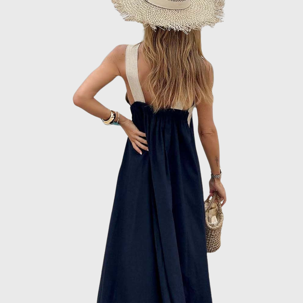 Vestido de verano con cuello cruzado para mujer 