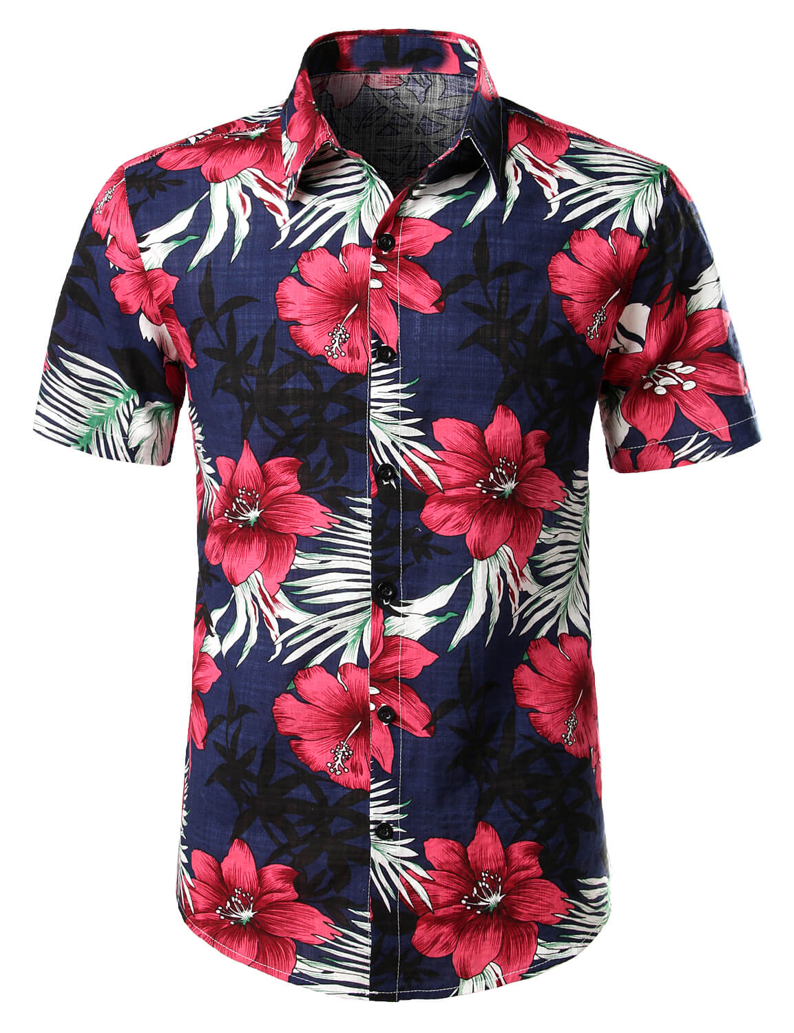 Camisa de algodón puro para hombre con estampado de estilo festivo hawaiano