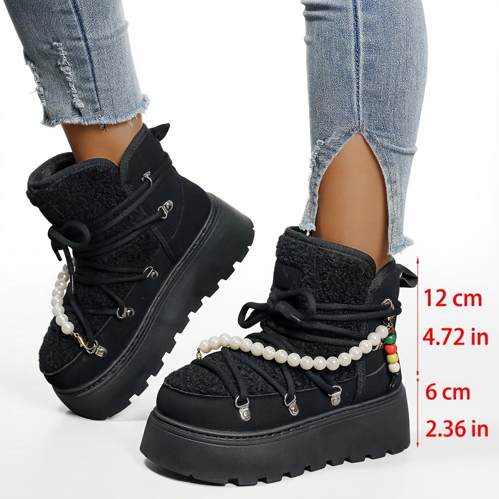 Aria | Women’s Plush Lace-Up Winter Platform Boots