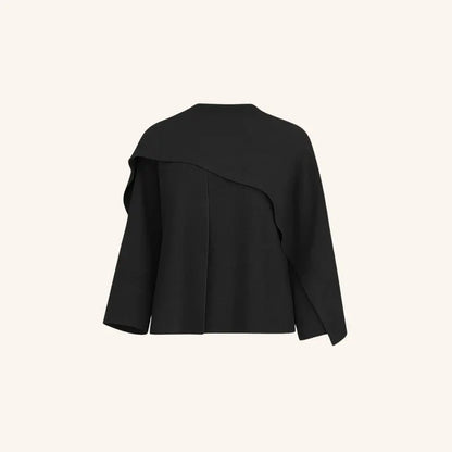 Elara | Knitted Cape with Integrated Scarf