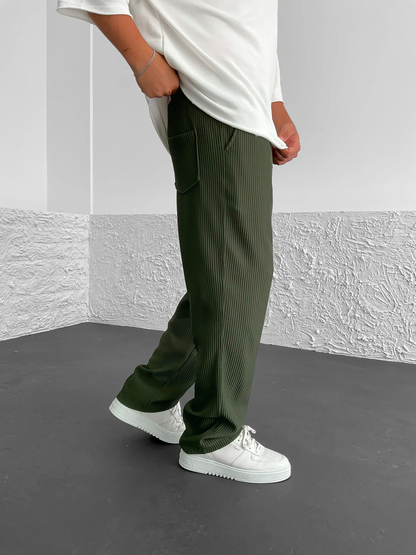 Pantalones de canalé de corte relajado
