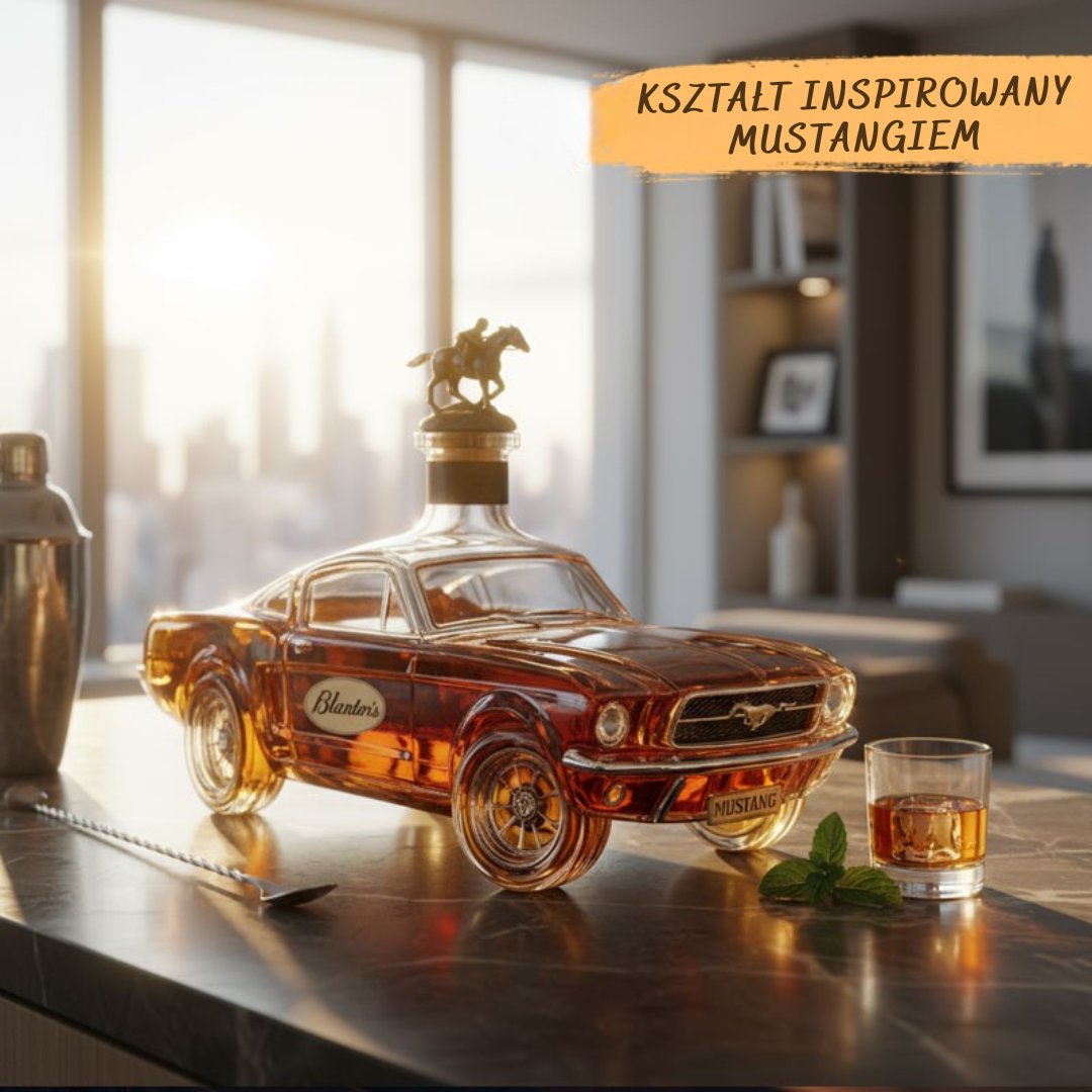 Botella de whisky Mustang