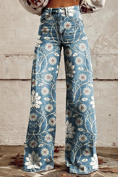 ISABELLE | Elegantes pantalones bohemios con estampado floral