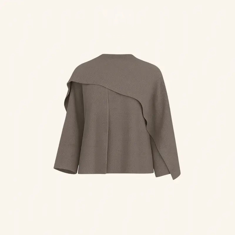 Elara | Knitted Cape with Integrated Scarf