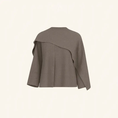 Elara | Knitted Cape with Integrated Scarf