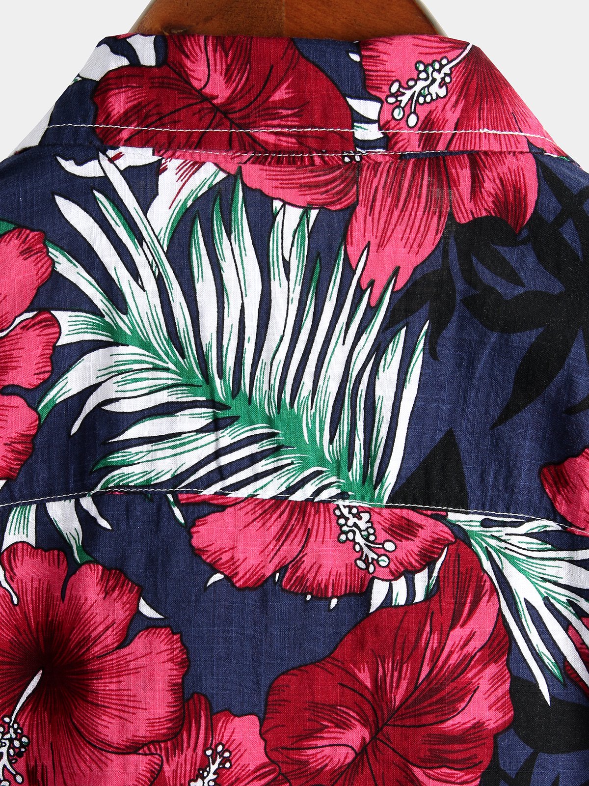 Camisa de algodón puro para hombre con estampado de estilo festivo hawaiano