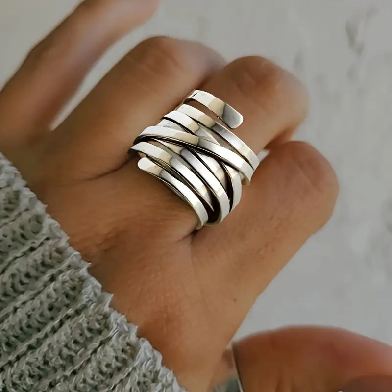 Bliss - Anillo vintage de plata gruesa 