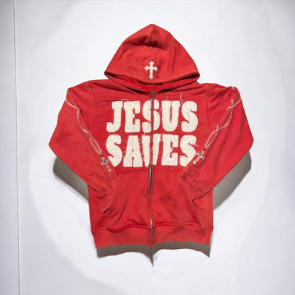 Sudadera unisex con capucha Jesús salva