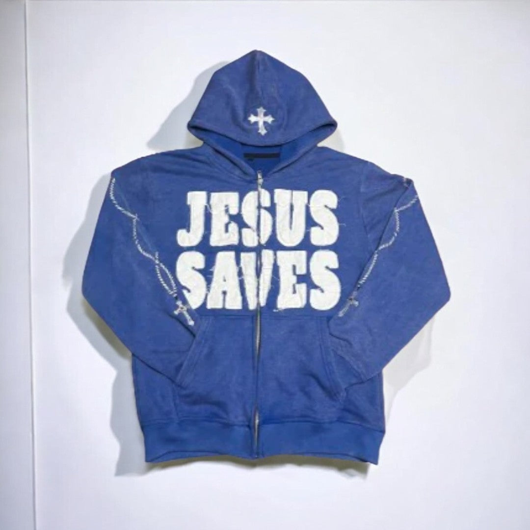 Sudadera unisex con capucha Jesús salva
