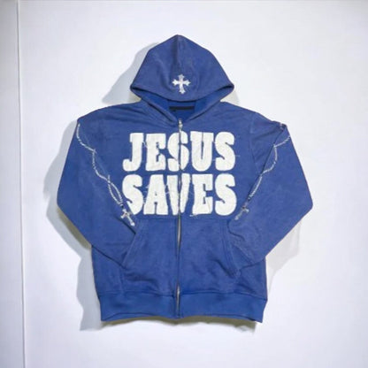 Sudadera unisex con capucha Jesús salva