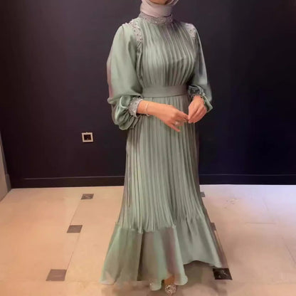 🌹Pleated Maxi Dress with Sparkling Crystals