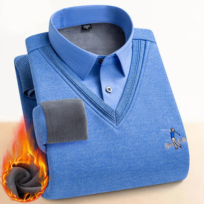 Suéter térmico para hombre con doble forro polar 