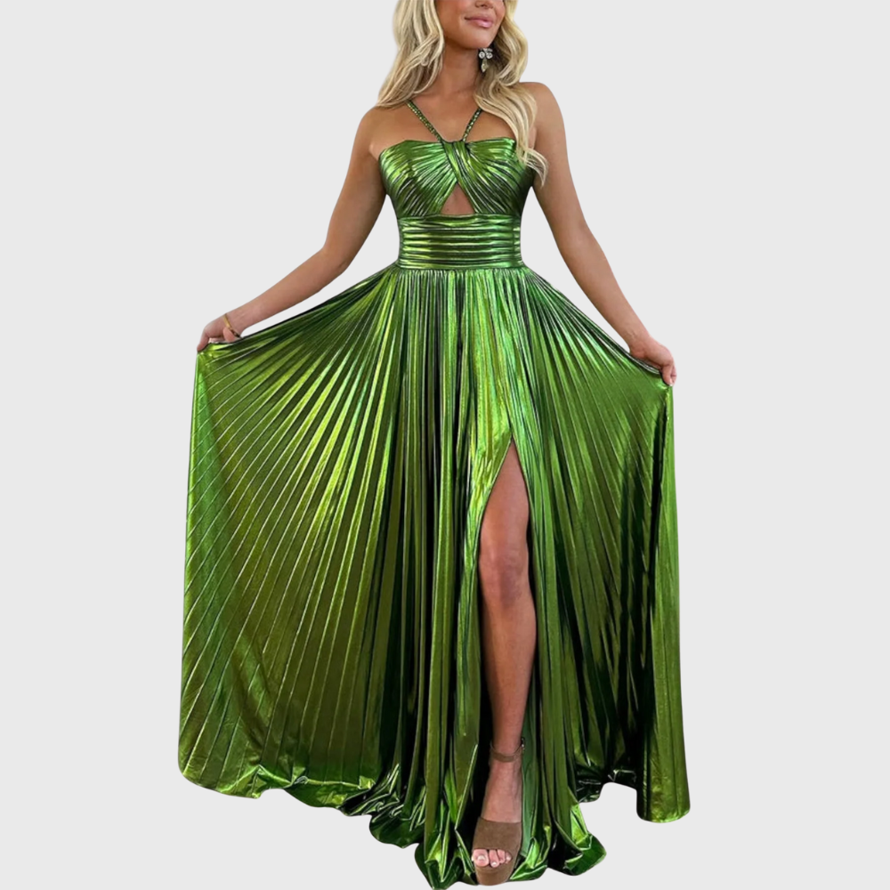 Vestido largo metalizado