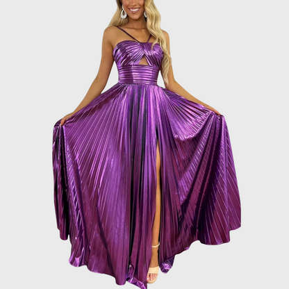 Vestido largo metalizado