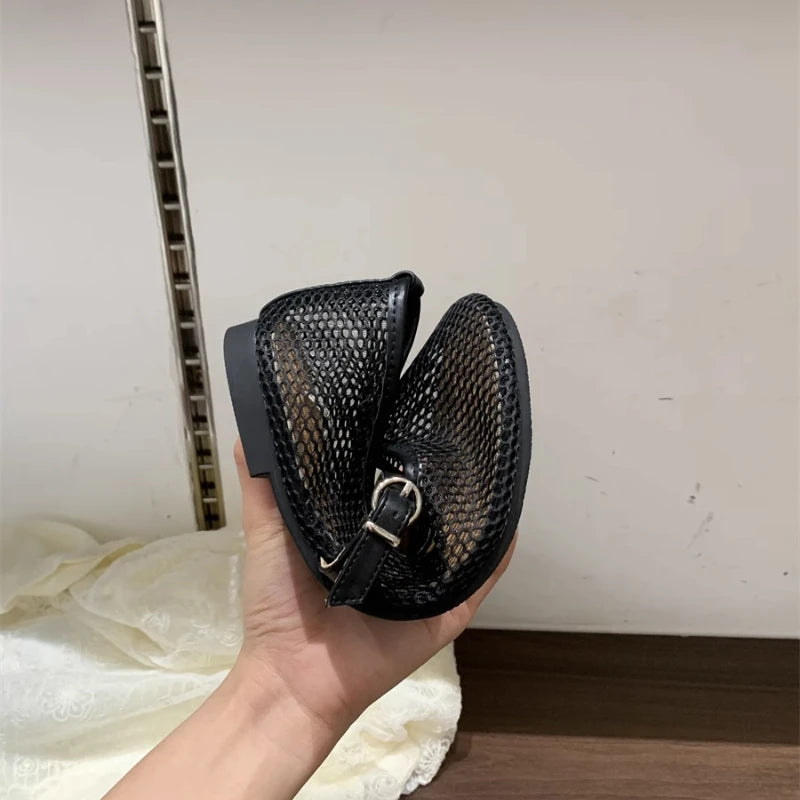 Lina | Mesh Mary Jane Ballet Flats