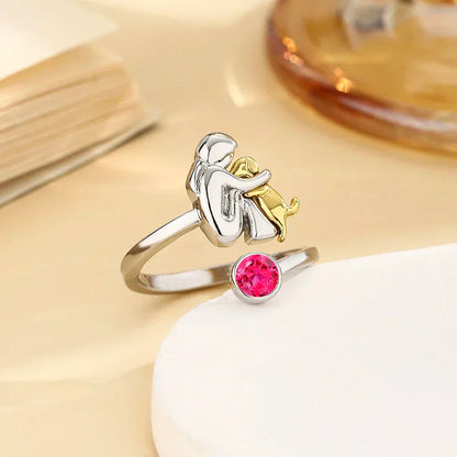 Rose™ | Anillo con icono de perro