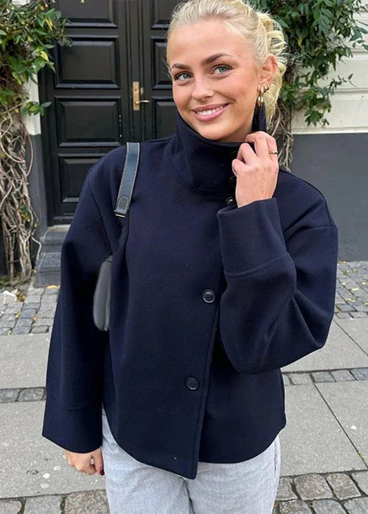 Abrigo de lana Clarissa de cuello alto