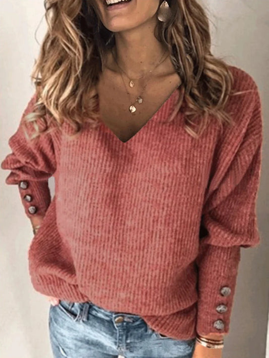 Alba | Jersey de Punto Acanalado con Escote en V