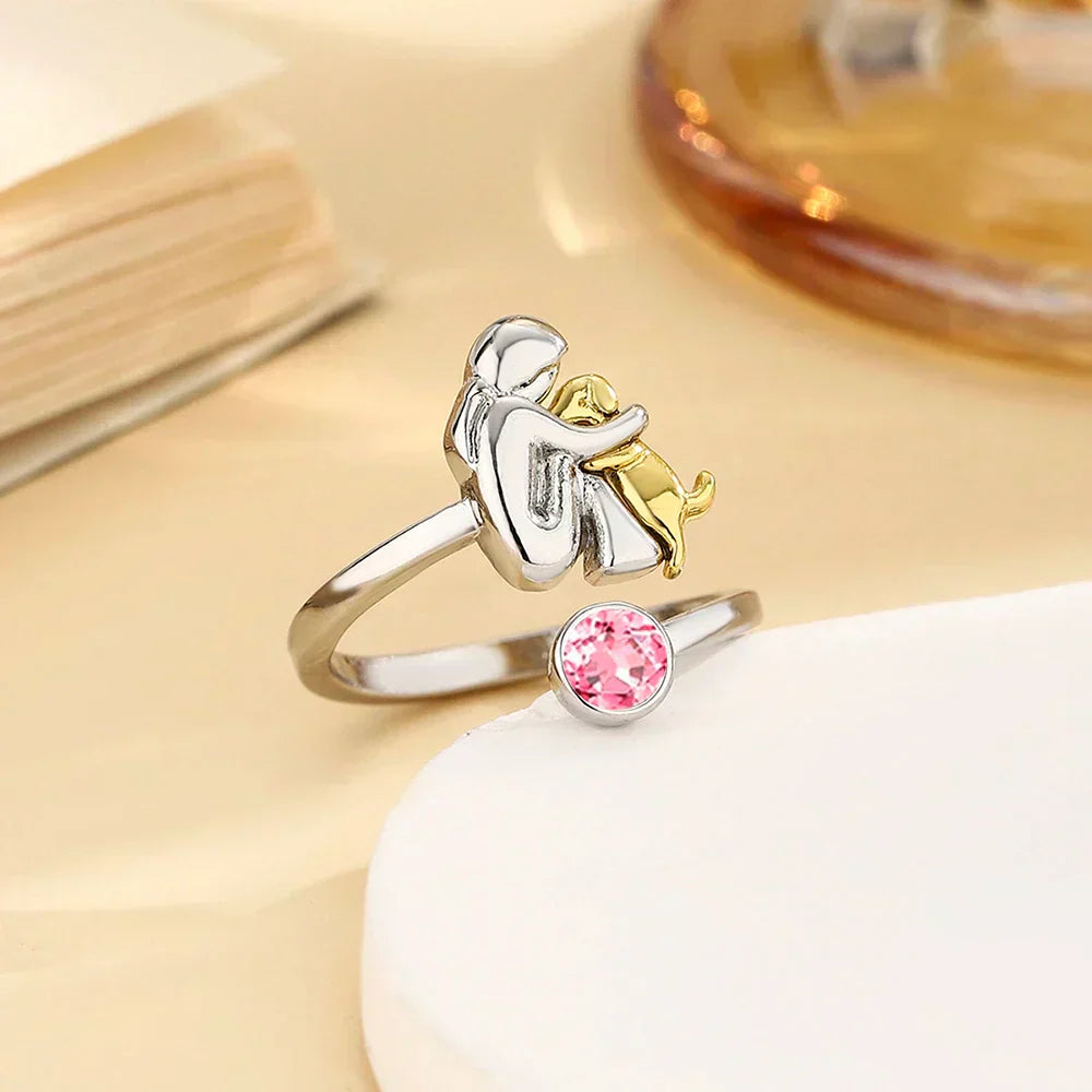 Rose™ | Anillo con icono de perro