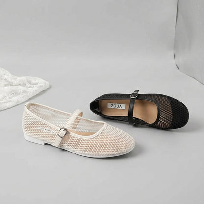 Lina | Mesh Mary Jane Ballet Flats