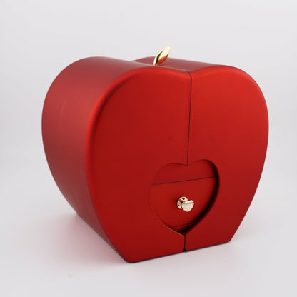 Collar de trébol de cuatro hojas "Amuleto de la suerte" con caja de regalo y rosa eterna