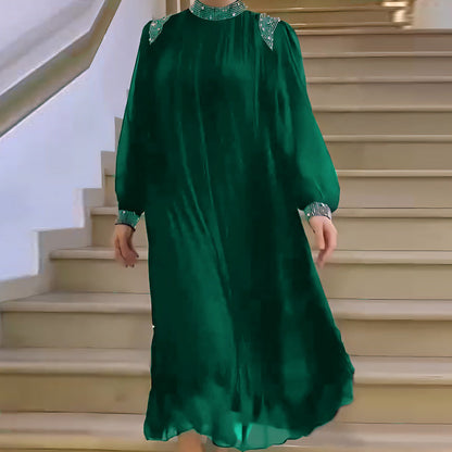 🌹Pleated Maxi Dress with Sparkling Crystals