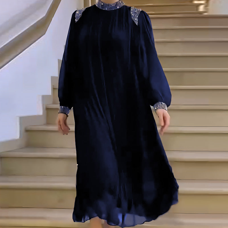 🌹Pleated Maxi Dress with Sparkling Crystals