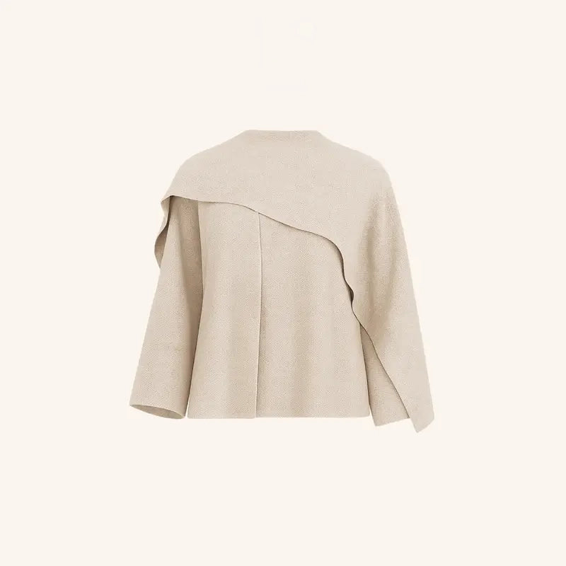 Elara | Knitted Cape with Integrated Scarf