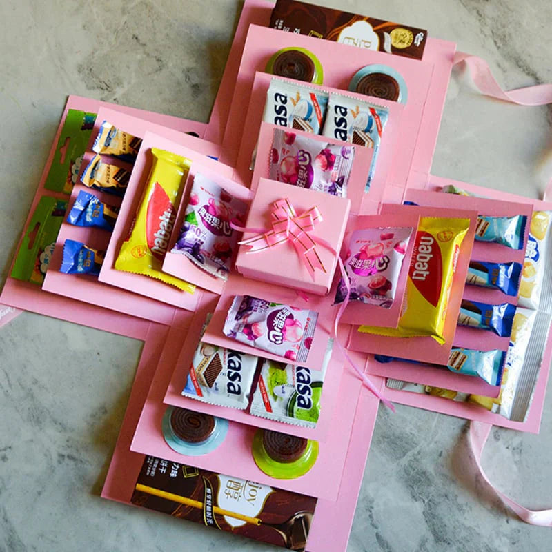 Caja de regalo con explosión sorpresa