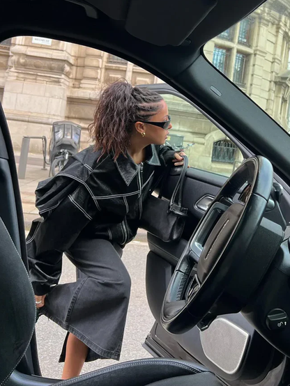 Chaqueta extragrande en contraste Maria 