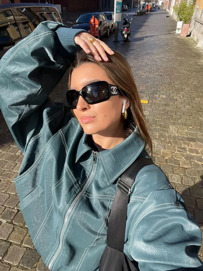 Chaqueta extragrande en contraste Maria 