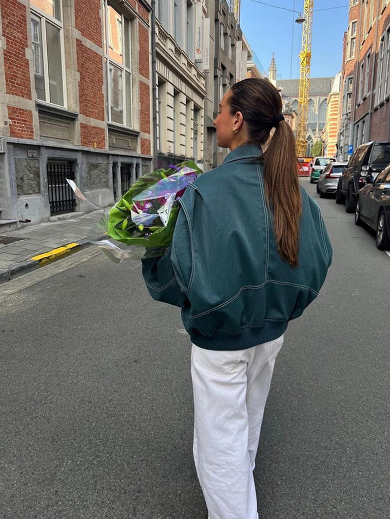 Chaqueta extragrande en contraste Maria 