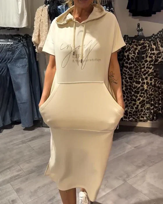 💥🔥👗[S-5XL]2025 Nuevo estilo de verano Vestido tipo sudadera holgado, cómodo y transpirable de talla grande 