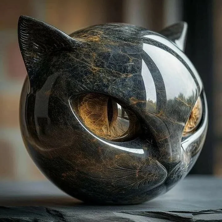 ONYX | Handcrafted Black Cat Sculpture