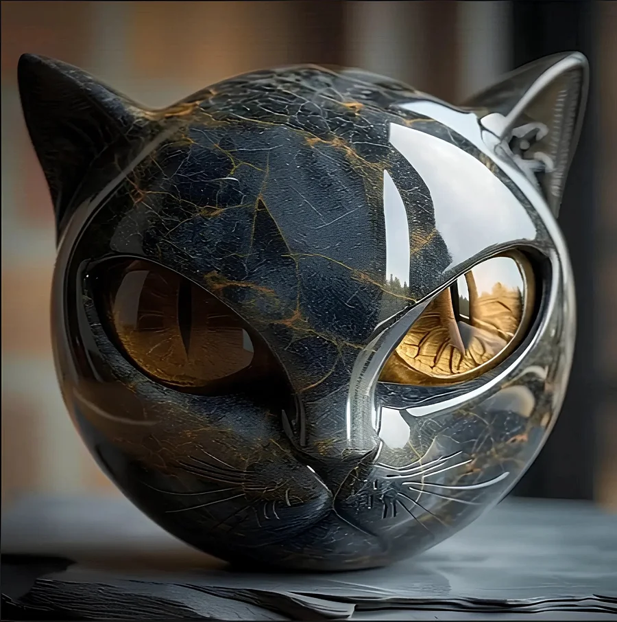 ONYX | Handcrafted Black Cat Sculpture