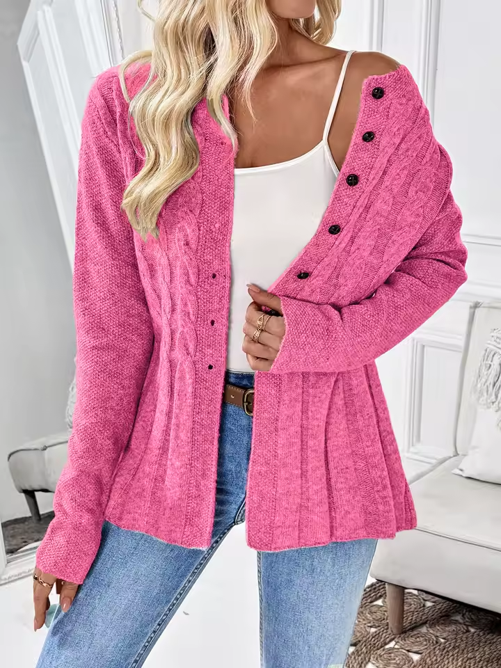 Clara | Textured Knit Button Cardigan