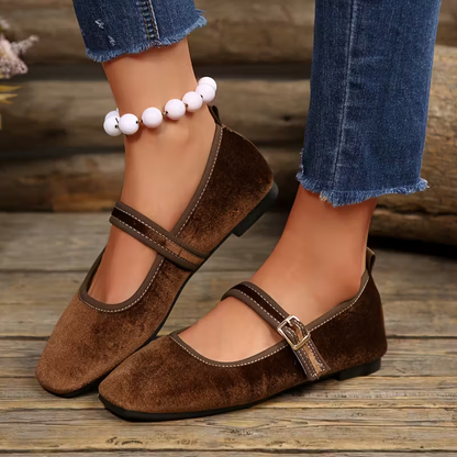 BelleRue | Bailarinas Mary Jane Vintage de Punta Cuadrada