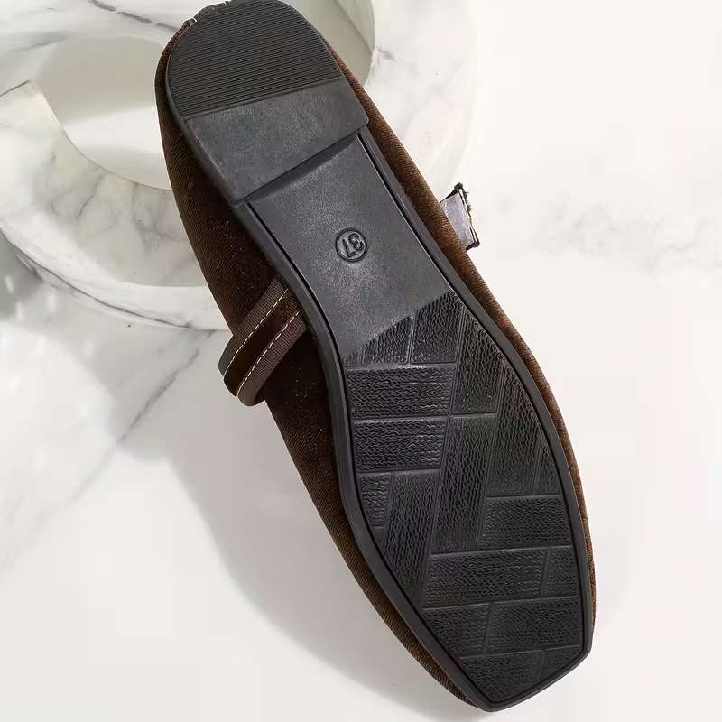 BelleRue | Bailarinas Mary Jane Vintage de Punta Cuadrada