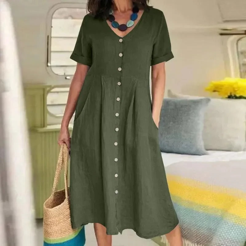 Linen Luxe Pocket Dress