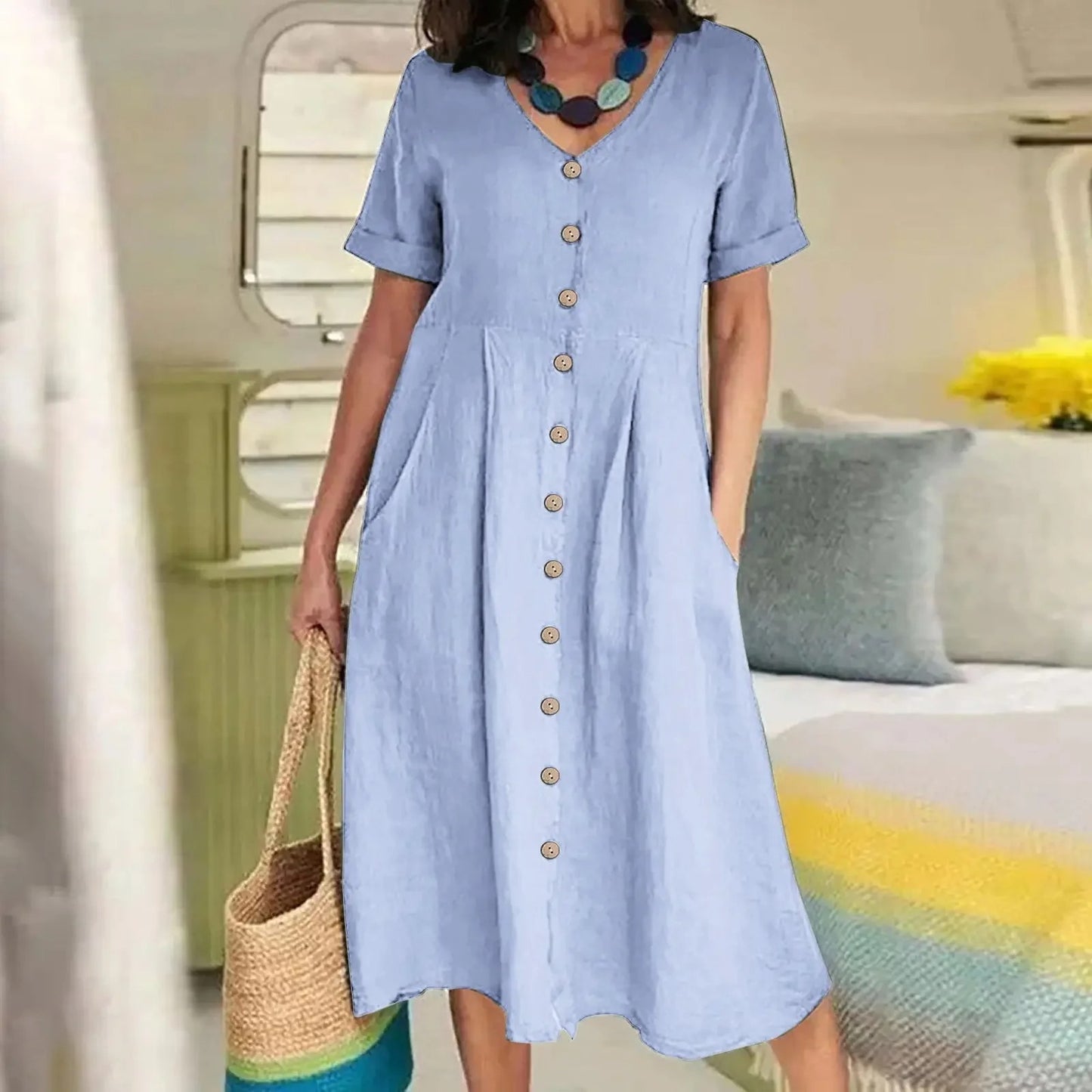 Linen Luxe Pocket Dress