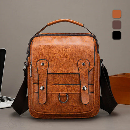 Bolso bandolera de piel sintética de moda para hombre con cartera