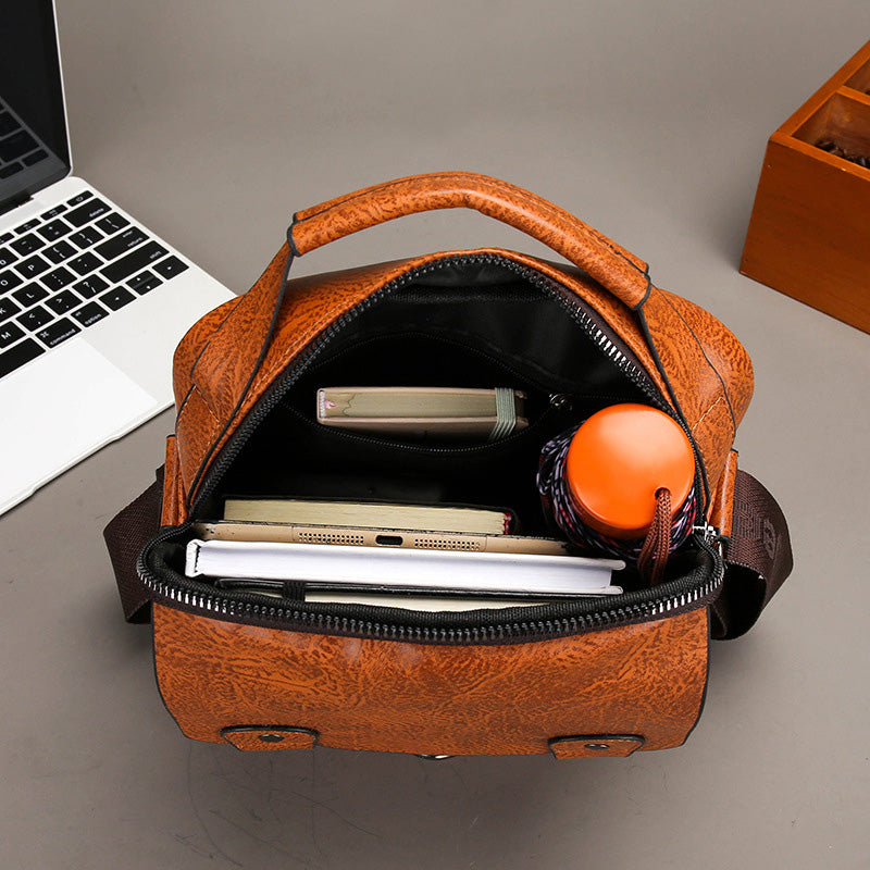 Bolso bandolera de piel sintética de moda para hombre con cartera